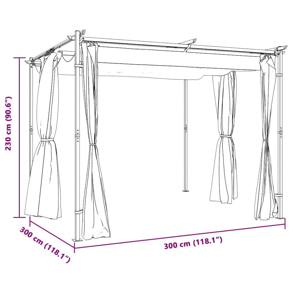 vidaXL Prieel 3x3m Antraciet - Retourdeal! 40% Korting