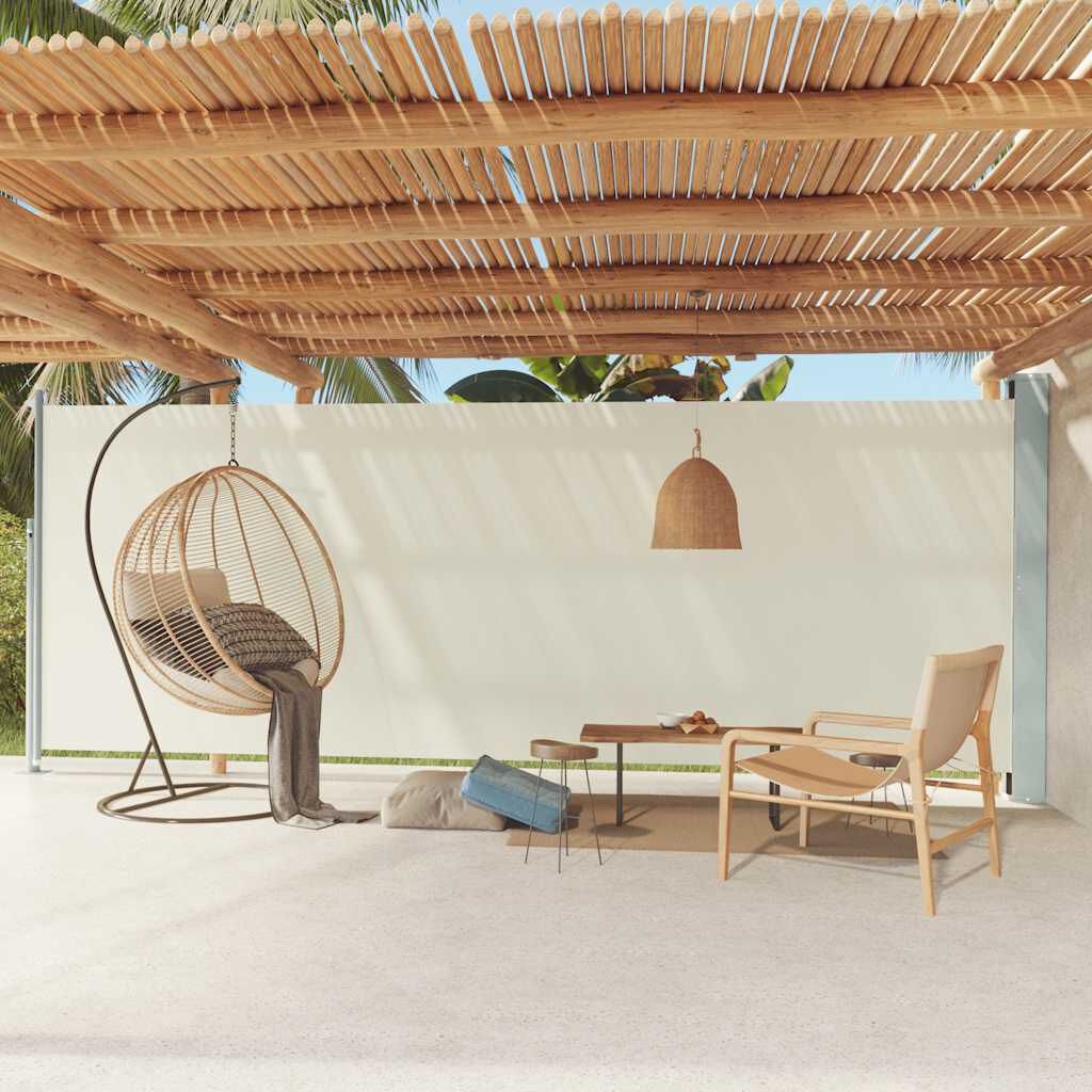 vidaXL Uittrekbaar Tuinscherm 200x600 cm Crème - 40% Korting!