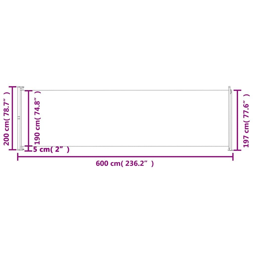 vidaXL Uittrekbaar Tuinscherm 200x600 cm Crème - 40% Korting!