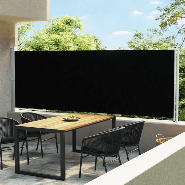VidaXL Uittrekbaar Tuinscherm 600x160cm Zwart - 40% Korting!