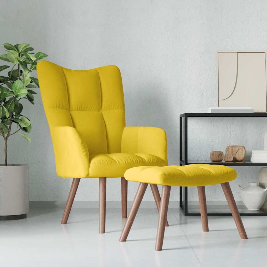 Relaxstoel + Voetenbank Mosterdgeel - 40% Korting!