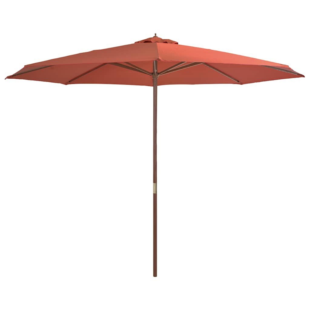 vidaXL Parasol Terracotta 350cm - Houten Paal - 40% Korting!