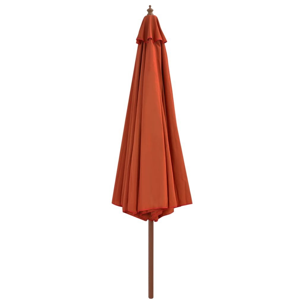 vidaXL Parasol Terracotta 350cm - Houten Paal - 40% Korting!