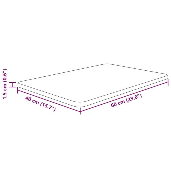 Wastafelblad Massief Eiken 60x40cm Donkerbruin -55% Korting!