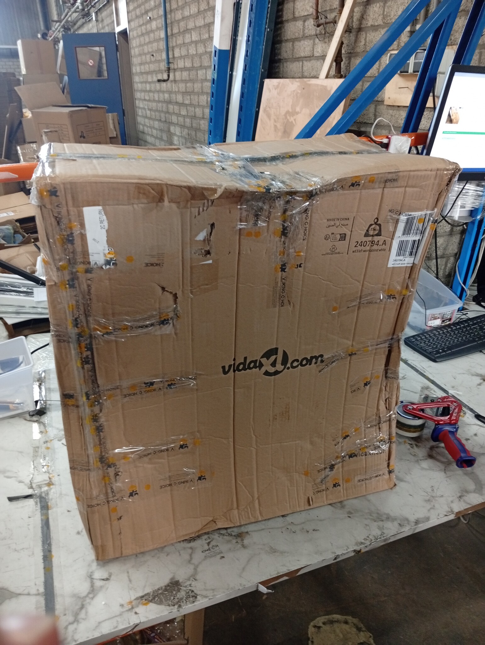 vidaXL Kast met 3 Manden Wit Hout - 40% Korting!