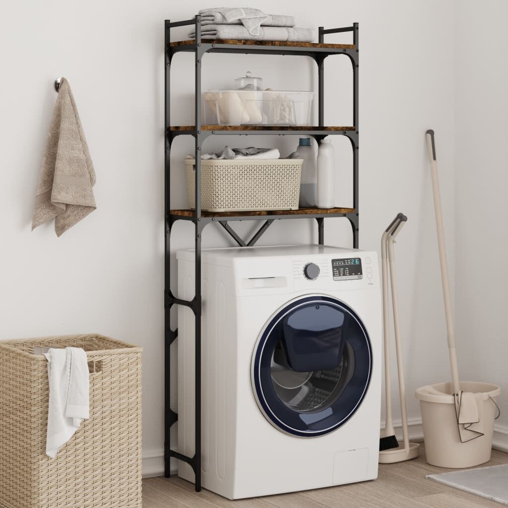 vidaXL Wasmachine Rek Gerookt Eiken - 67cm - 40% Korting!