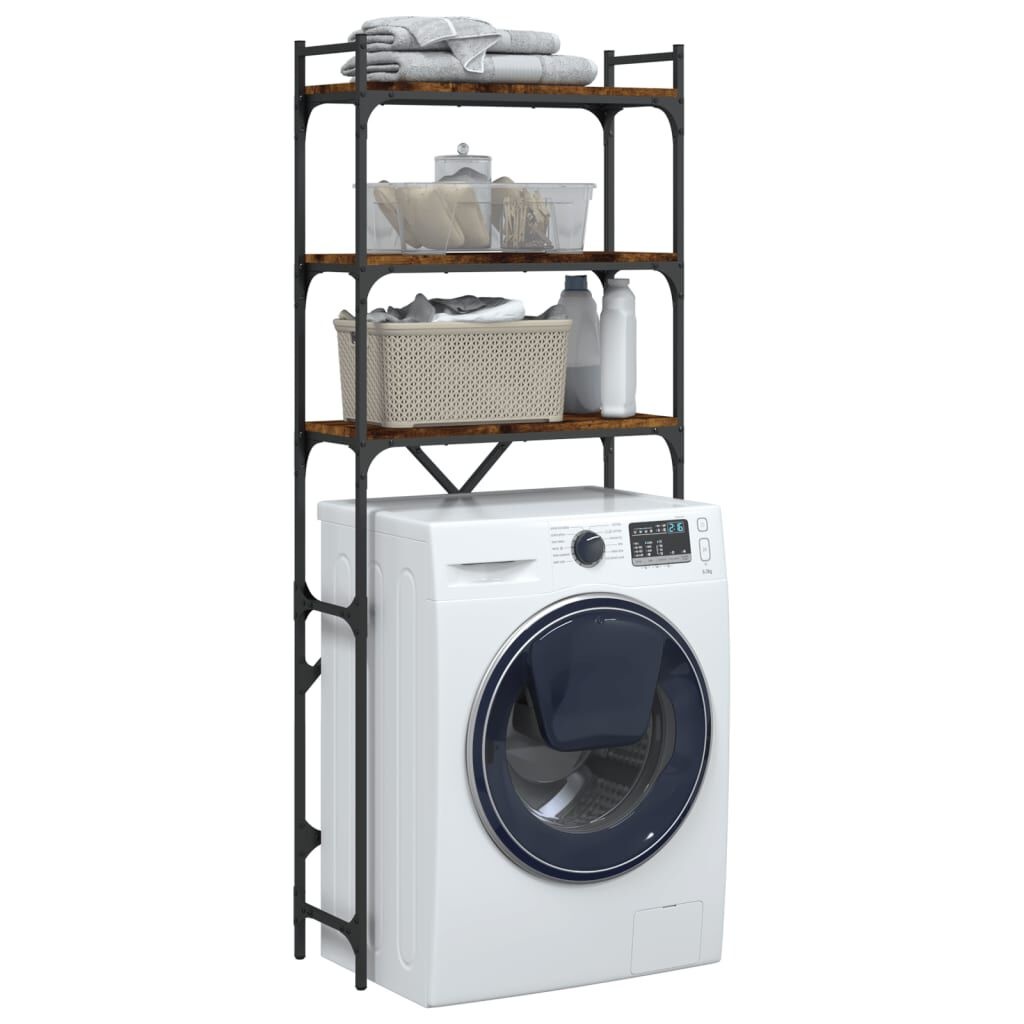 vidaXL Wasmachine Rek Gerookt Eiken - 67cm - 40% Korting!