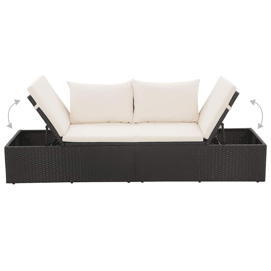 VidaXL Tuinbed Zwart - 195cm - 40% Korting! Topdeal!