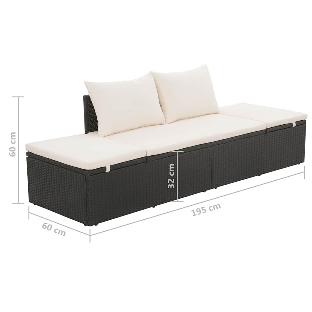 VidaXL Tuinbed Zwart - 195cm - 40% Korting! Topdeal!
