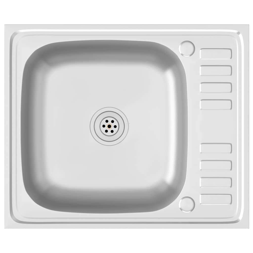 vidaXL RVS Gootsteen 60x50cm + Afvoerset - 40% Korting!