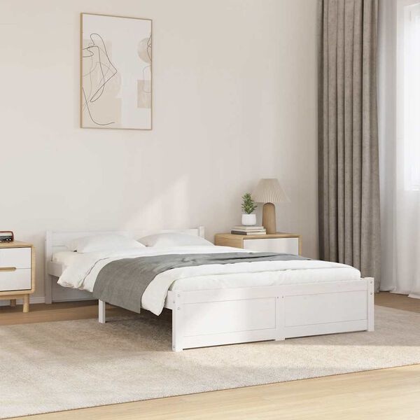 VidaXL Bedframe Wit 120x200cm - Massief Hout - 40% Korting!