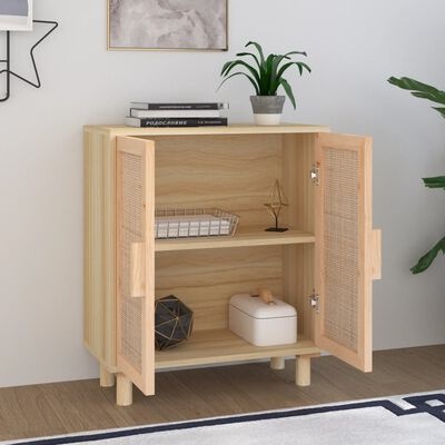 VidaXL Dressoir Grenenhout & Rattan Bruin - 35% Korting!