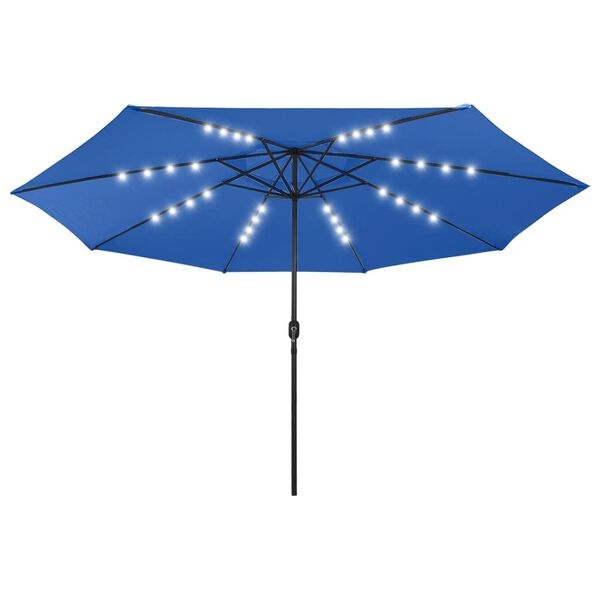 vidaXL Parasol LED 400cm Azuurblauw - 35% Korting!