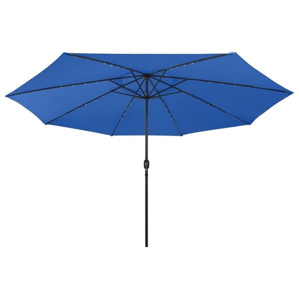 vidaXL Parasol LED 400cm Azuurblauw - 35% Korting!