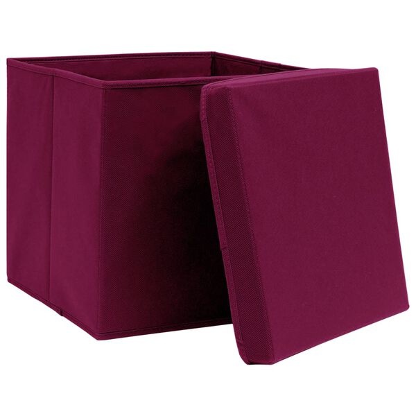 vidaXL Opbergboxen (10 st) Donkerrood - 40% Korting!