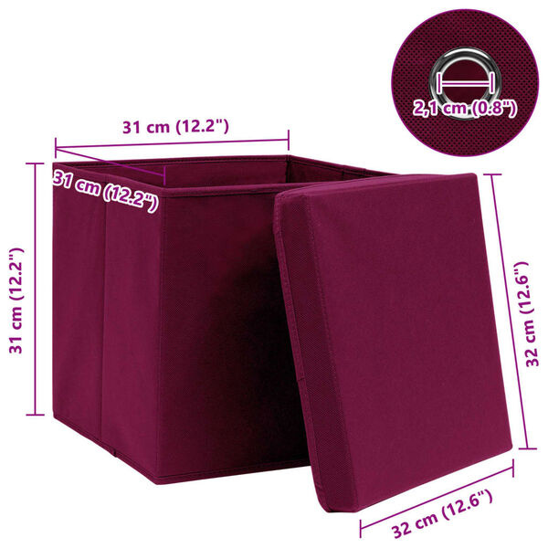 vidaXL Opbergboxen (10 st) Donkerrood - 40% Korting!