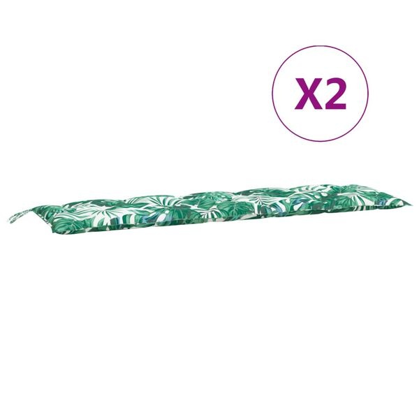 Tuinbankkussens 2st Bladpatroon 180cm - 55% Korting!