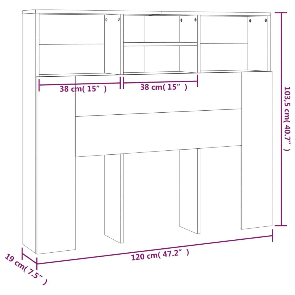 Hoofdbordkast Sonoma Eiken 120cm - 40% Korting!
