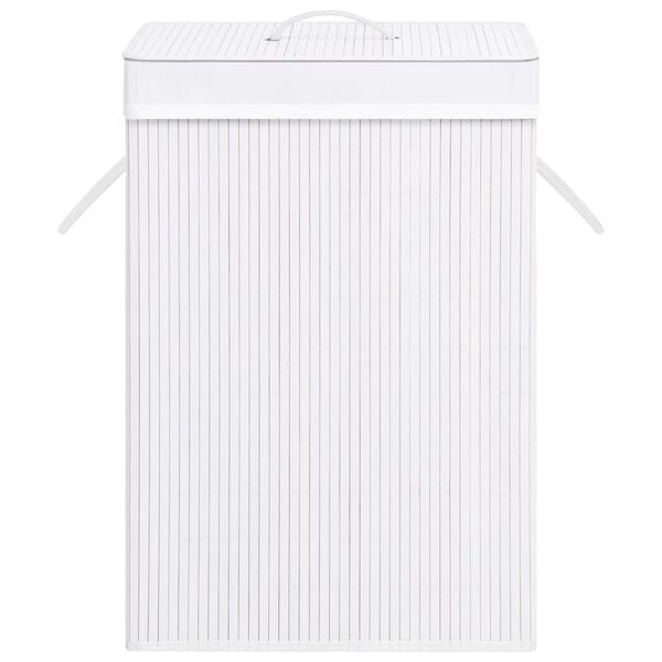 VidaXL Wasmand Bamboe Wit 72L - 40% Korting!