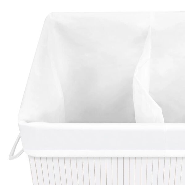 VidaXL Wasmand Bamboe Wit 72L - 40% Korting!