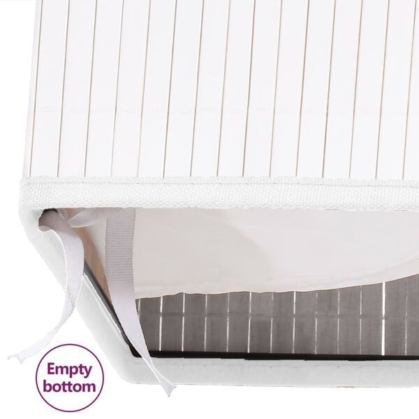 VidaXL Wasmand Bamboe Wit 72L - 40% Korting!