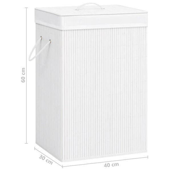 VidaXL Wasmand Bamboe Wit 72L - 40% Korting!