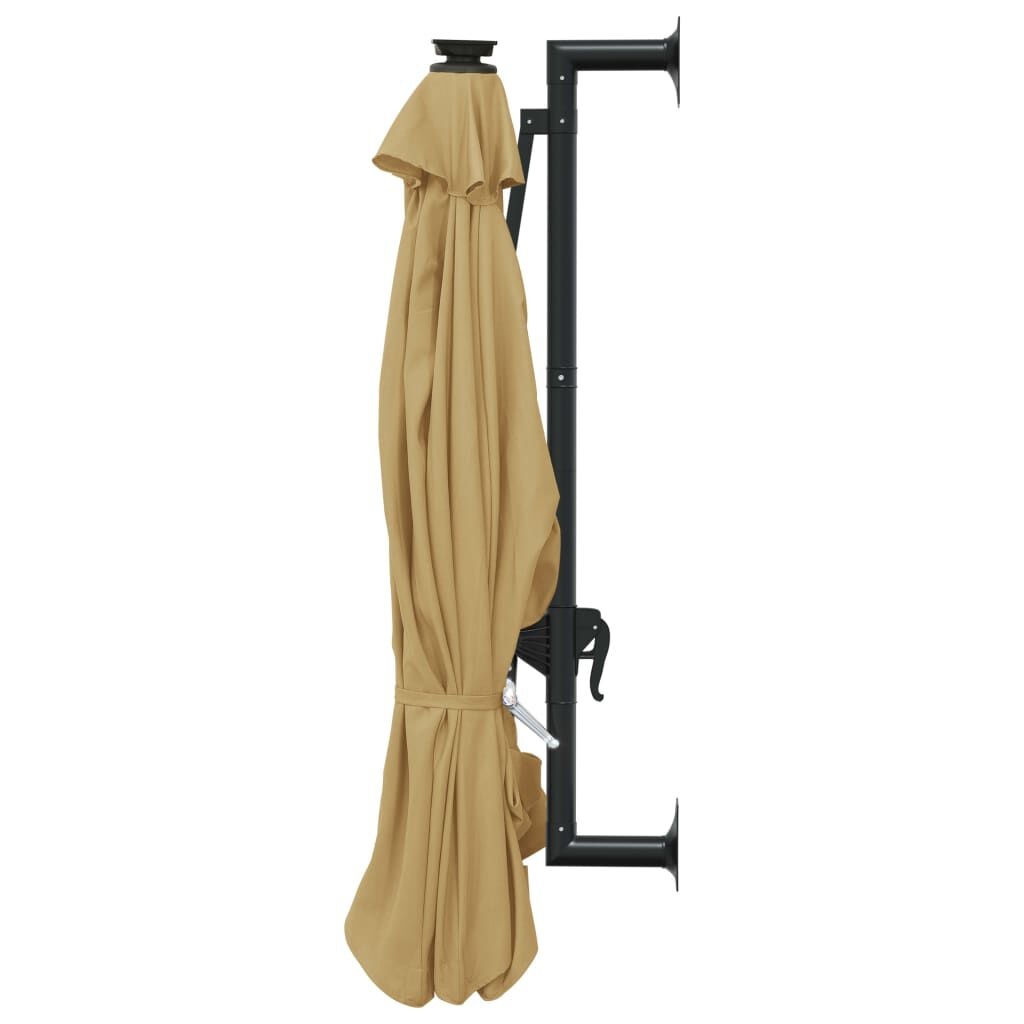 Wandparasol met LED - 300cm Taupe - 40% Korting!