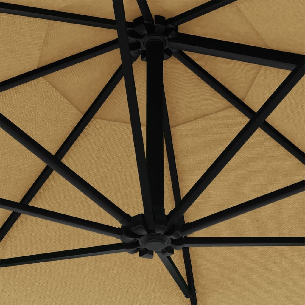 Wandparasol met LED - 300cm Taupe - 40% Korting!