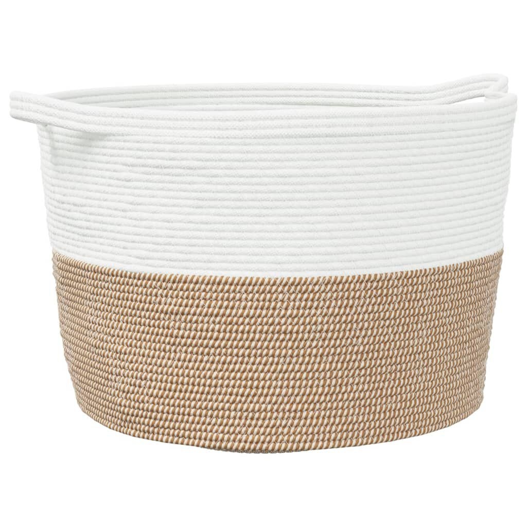 Wasmand Bruin/Wit Katoen Ø60cm - 40% Korting! (Retour)