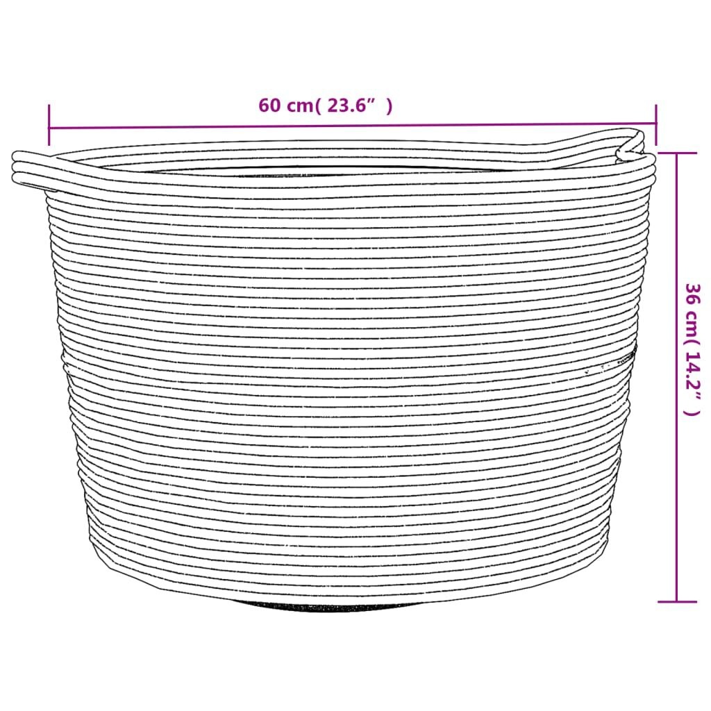 Wasmand Bruin/Wit Katoen Ø60cm - 40% Korting! (Retour)