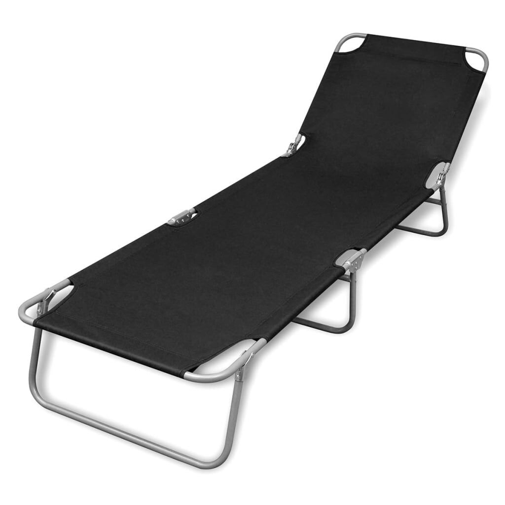 Ligbed Inklapbaar Zwart - vidaXL - 55% Korting!
