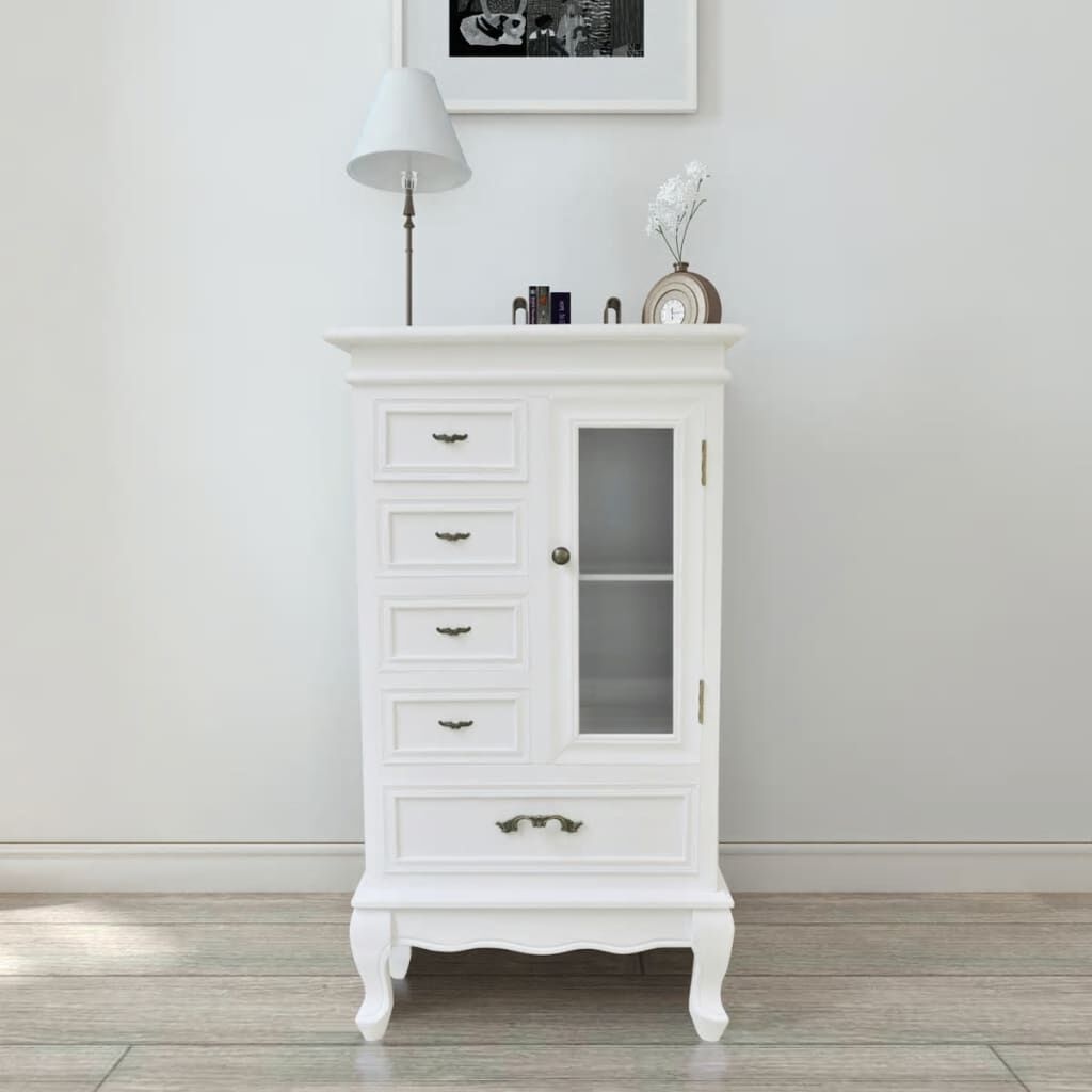 vidaXL Kast Wit met 5 Lades & 2 Planken - 40% Korting!