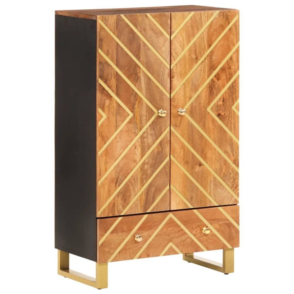 VidaXL Hoge Kast Mangohout Bruin/Zwart - 40% Korting!