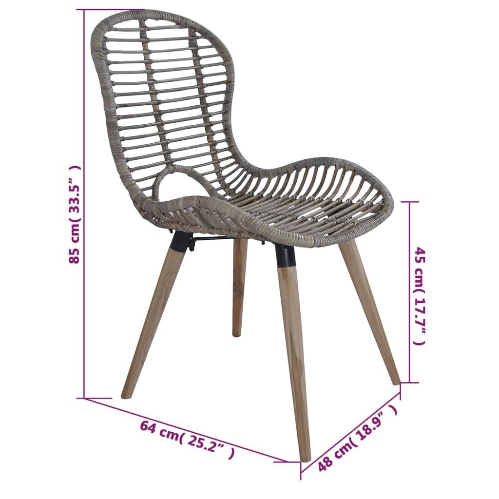 VidaXL Eetkamerstoelen (4x) Rattan Bruin -40%