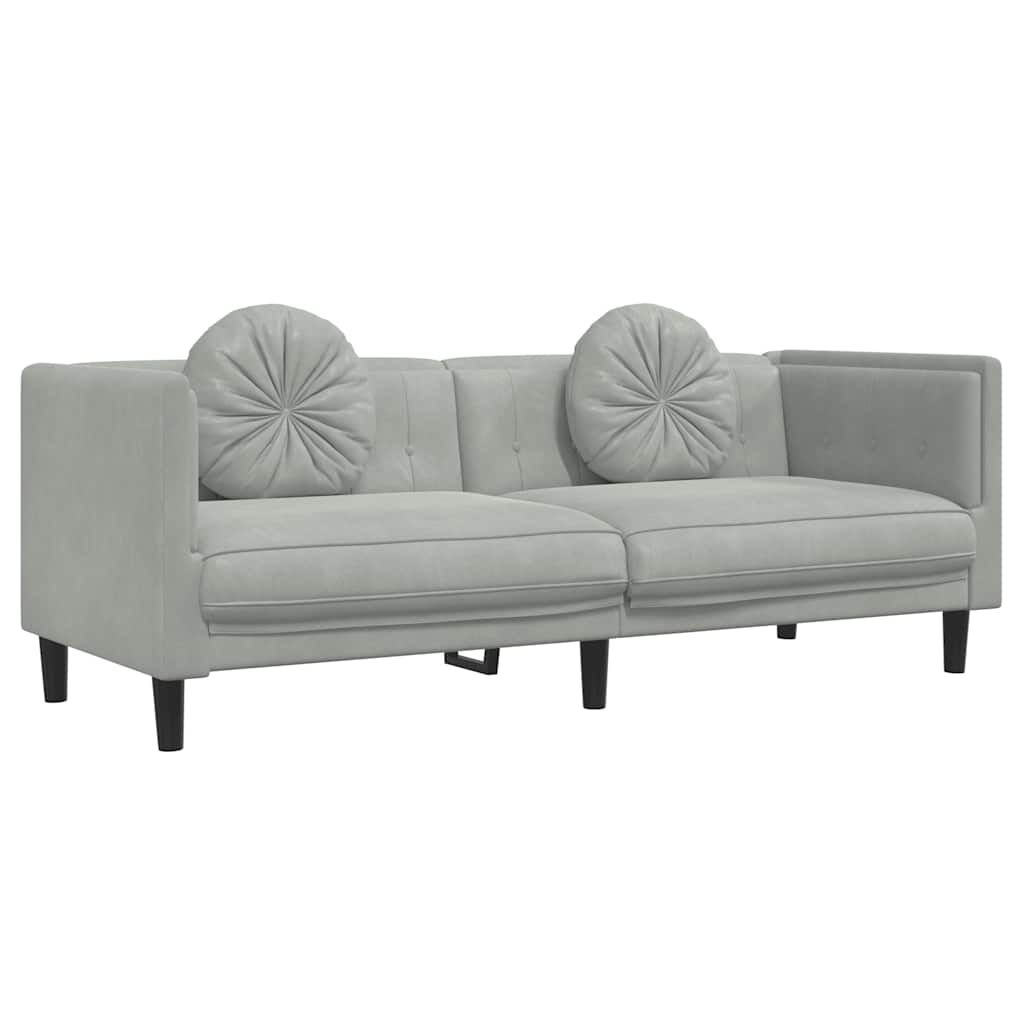 VidaXL Lichtgrijze Fluweel Bank 3-Zits - 40% Korting!
