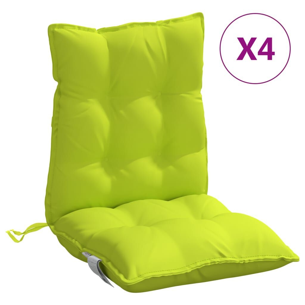 vidaXL Stoelkussens Felgroen (4 st) - Lage Rug - 40% Korting!