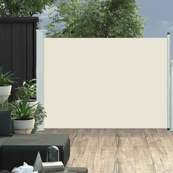 vidaXL Uittrekbaar Tuinscherm 100x500 cm Crème - 40% Korting!