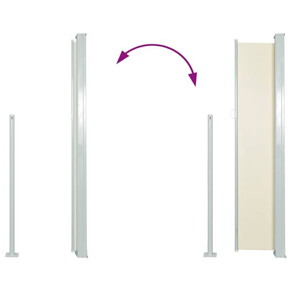 vidaXL Uittrekbaar Tuinscherm 100x500 cm Crème - 40% Korting!