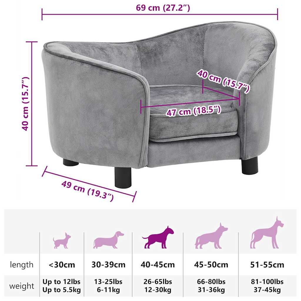 vidaXL Hondenbank Grijs - 40% Korting! Comfort voor je Vriend