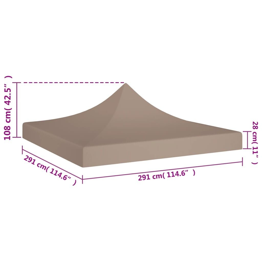 Partytentdak 3x3m Taupe - vidaXL - 40% Korting!