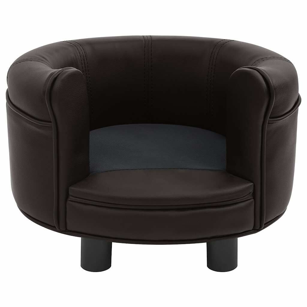 Hondenbank Bruin Pluche/Kunstleer -40%! Ideaal voor kleine honden