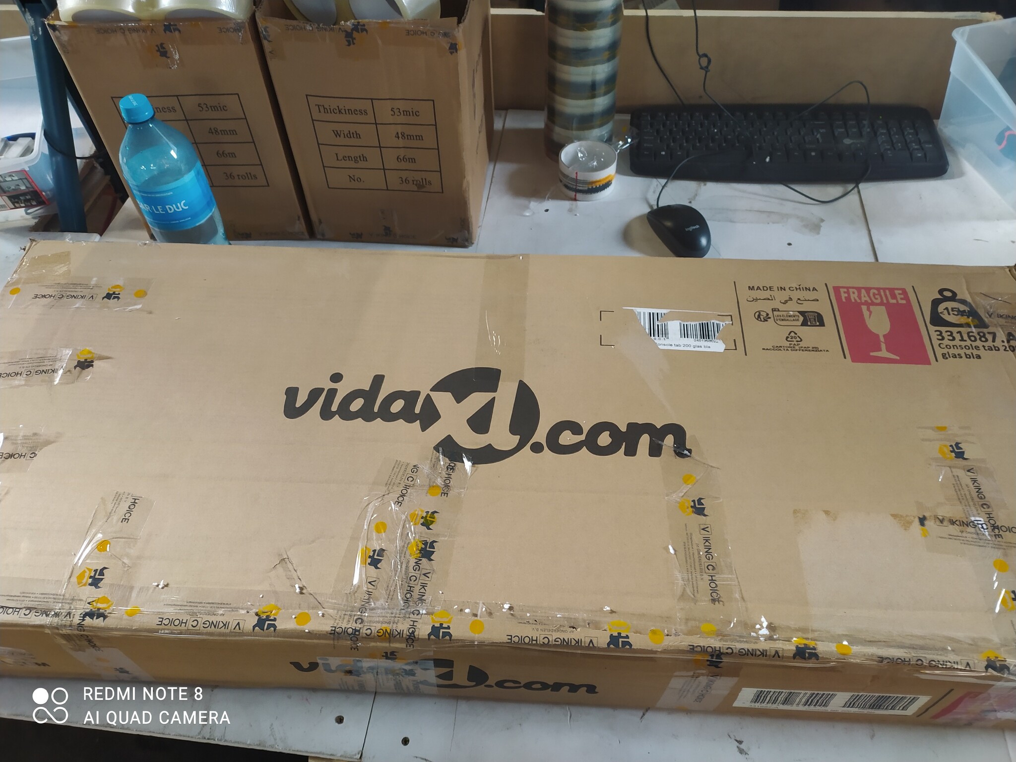 vidaXL Wandtafel Glas Zwart 200cm - Beschadigd, 40% Korting!