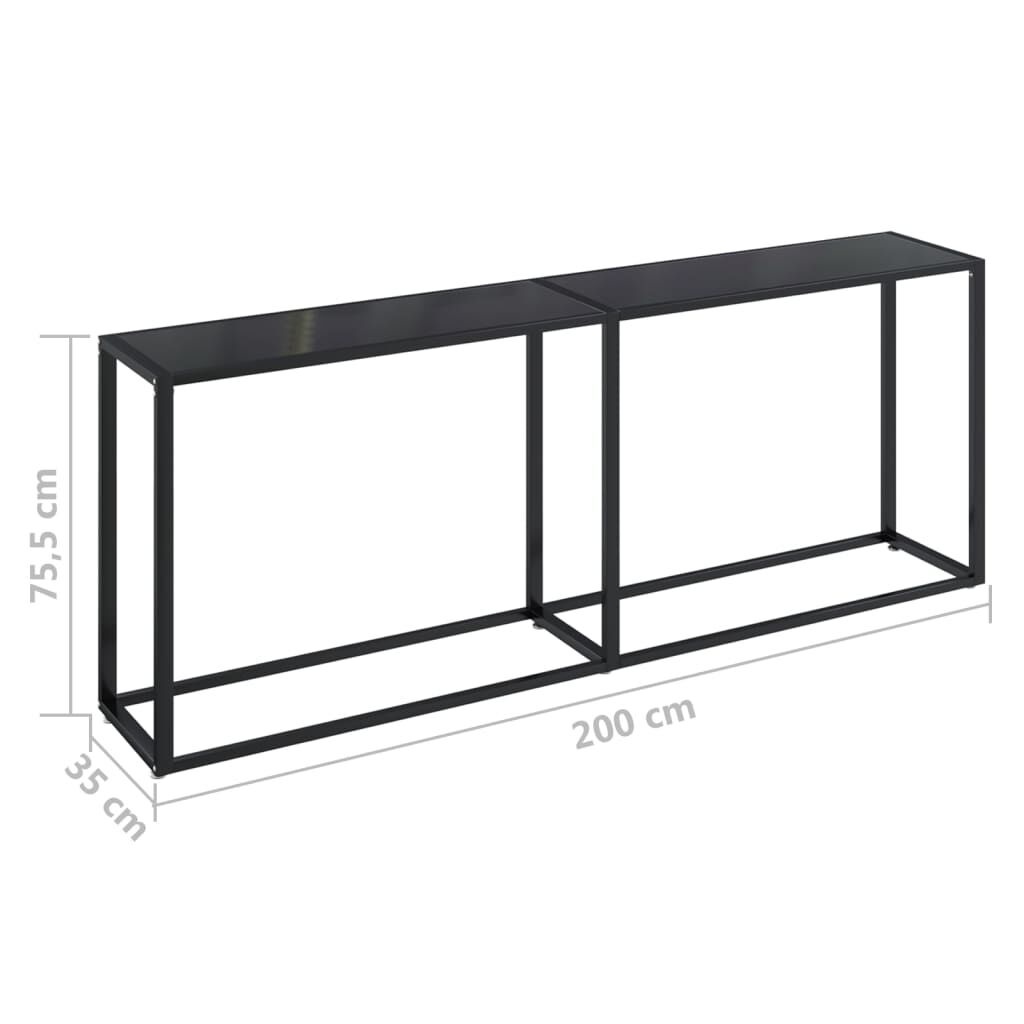 vidaXL Wandtafel Glas Zwart 200cm - Beschadigd, 40% Korting!