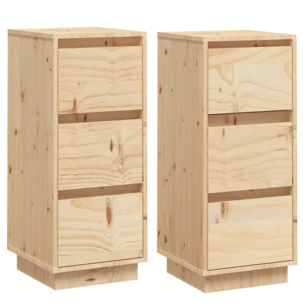 vidaXL Dressoirs (2 st) Grenenhout 32x34x75cm - 35% Korting!