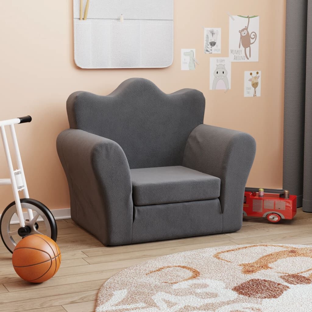 vidaXL Kinderslaapbank Pluche Antraciet -40% Korting!