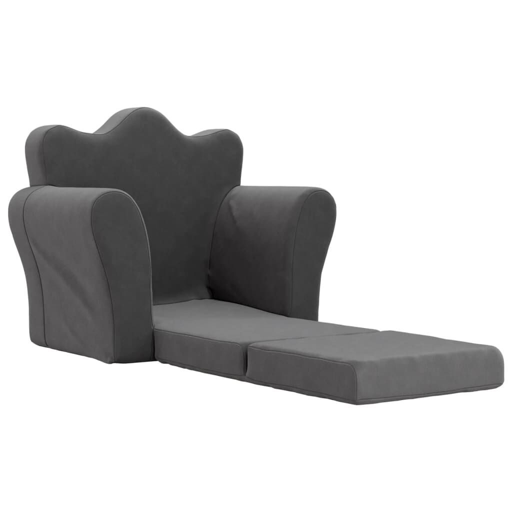 vidaXL Kinderslaapbank Pluche Antraciet -40% Korting!