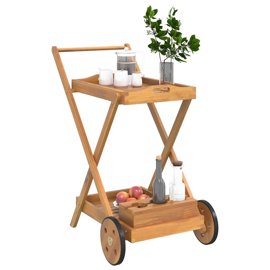 vidaXL Serveerwagen Acaciahout - 40% Korting! (Incompleet)