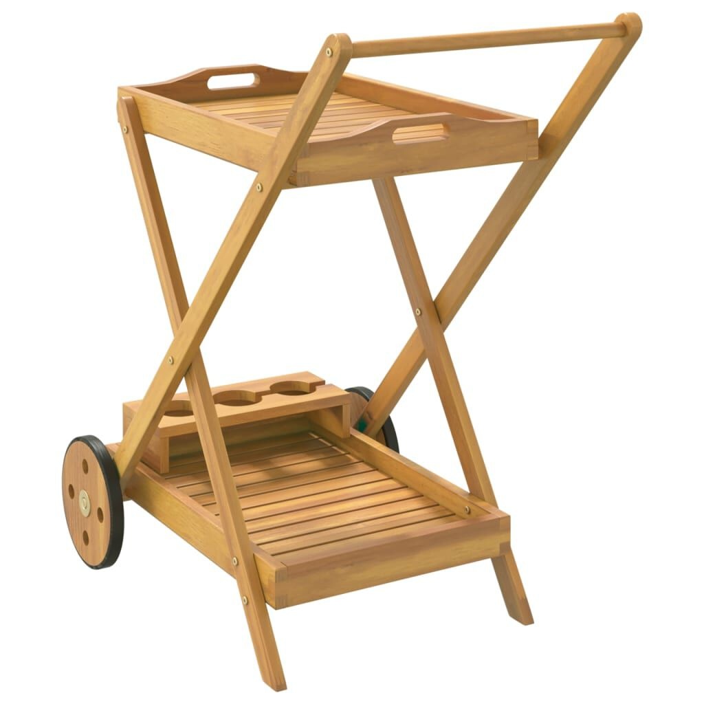 vidaXL Serveerwagen Acaciahout - 40% Korting! (Incompleet)