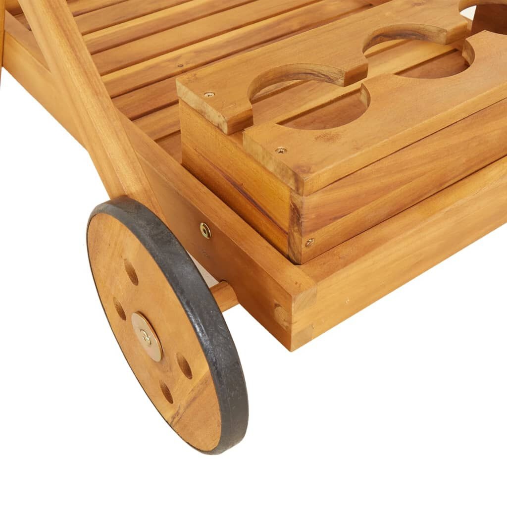 vidaXL Serveerwagen Acaciahout - 40% Korting! (Incompleet)