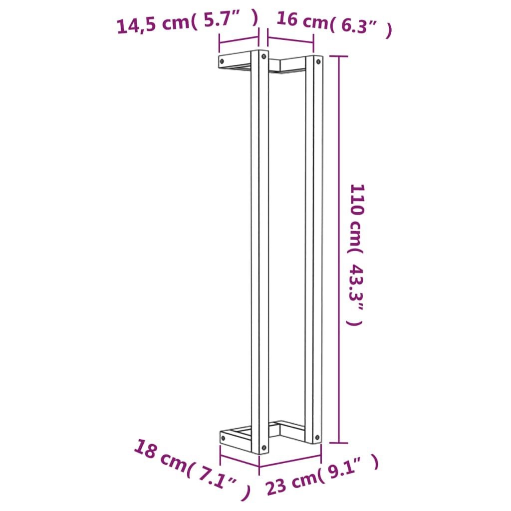 Handdoekenrek Grenenhout Wit - 23x18x110cm - 53% Korting!